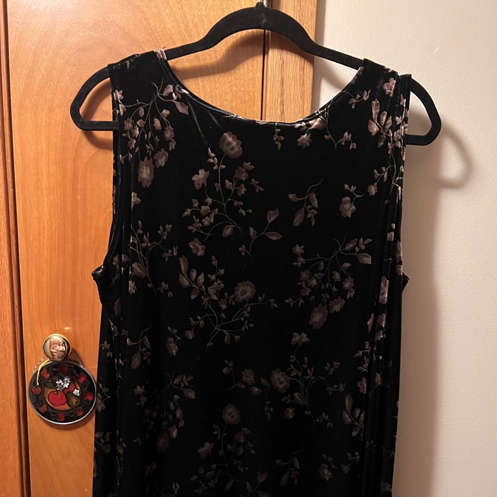 vintage 90s floral maxi dress velvet
